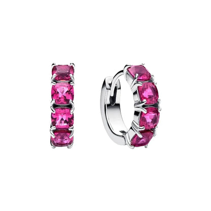 925 Sterling Silver Sparkling Hoop Earrings – Moon Pearl Heart Crystal Jewelry for Women