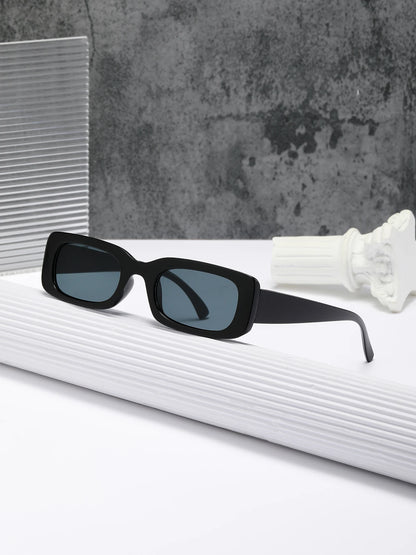 Small Rectangle Sunglasses – Retro Black UV400 for Driving & Fishing