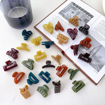Mini Jelly Color Hair Claw Clip – Geometric Acrylic Shark Clip for Women & Girls