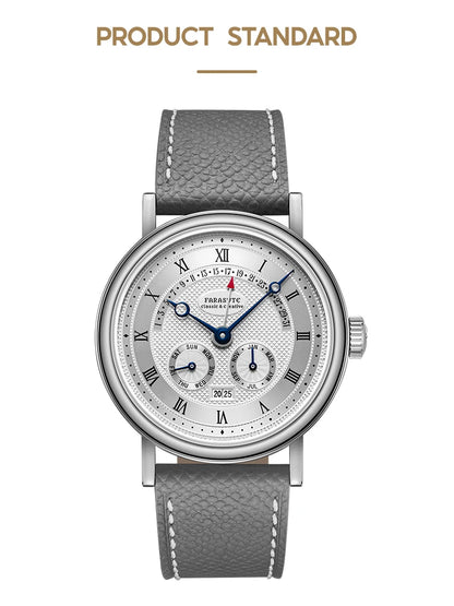 FARASUTE Men's Automatic Mechanical Watch – Flyback Seagull Movement, Sapphire Crystal