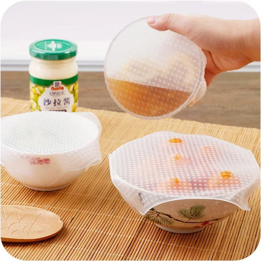 Kitchen Adaptable Silicone Lids Reusable Silicone Cover Bowl Food Wrap Seal Vacuum Lid Stretch Multifunctional Fresh Keeping