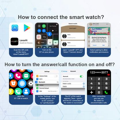 LAXASFIT T900 Ultra Smartwatch – Bluetooth Call, Heart Rate Monitor, Message Alert, Sport Watch