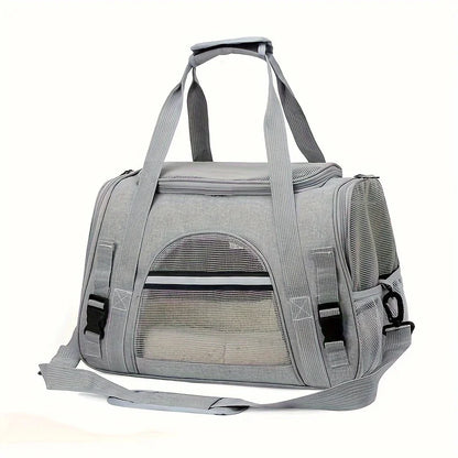 Large Cat Carrier Bag with Plush Mat – Breathable Mesh, Secure Straps, All Breeds