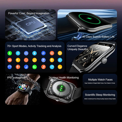 Ultra Thin Smartwatch 1.96" AMOLED – Always-On Display, Call Reminder, Compatible with Huawei & Android
