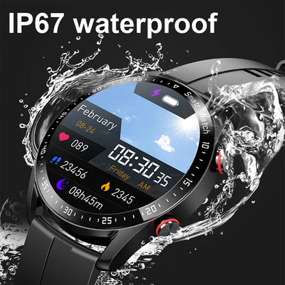 ECG+PPG Smartwatch – Laser Health Monitor, Blood Pressure, Bluetooth Call, Waterproof with Box
