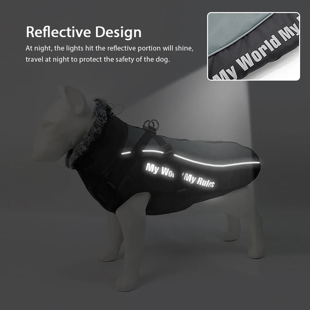 All-Weather Harness Dog Coat - Waterproof Winter Vest for Large Breeds - BeeTrendyShop.COM
