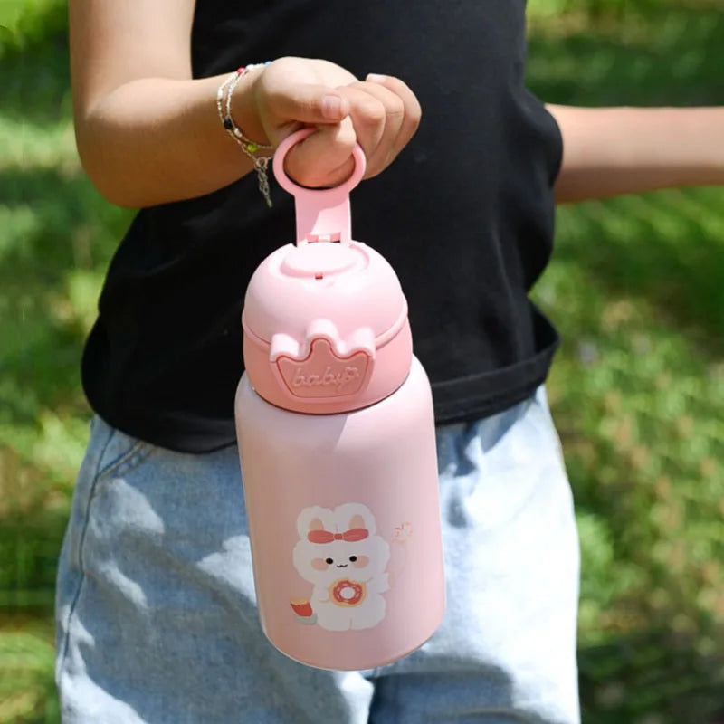 Kids Thermos Bottle with Straw – Stainless Steel Children’s Thermal Water Cup