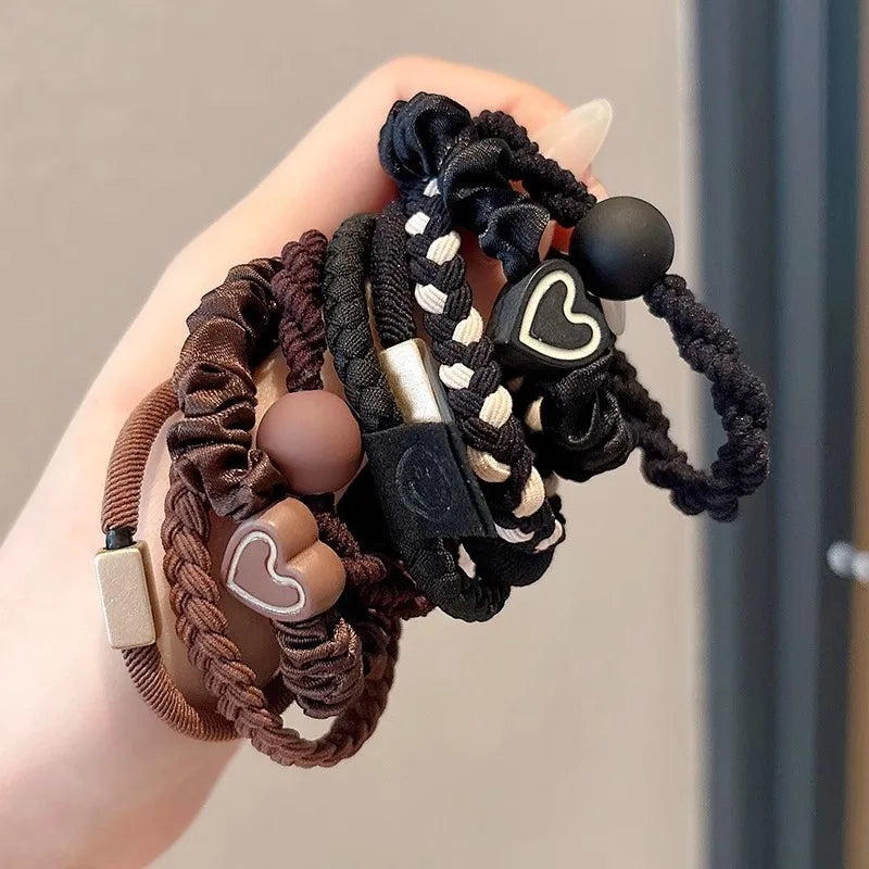 5pcs/Bag Seamless Bow Hair Ties