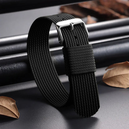 18mm 20mm 22mm Nylon Watch Band for Seiko Braided Canvas Strap Army Sport Men Bracelet Black Green Military Breathable WristBelt - BeeTrendyShop.COM