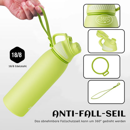 FJbottle 1000ML Stainless Steel Outdoor Tumbler – Vacuum Flask for Cold Sports