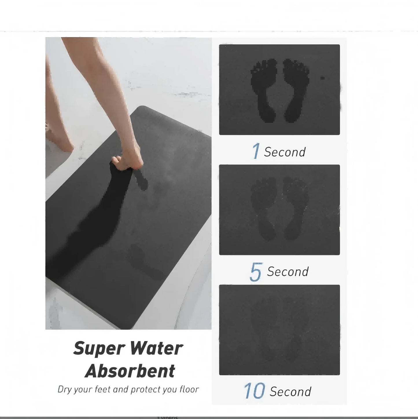 VIKAMA Diatom Mud Bath Mat – Quick-Dry Super Absorbent Bathroom & Door Mat | Modern Design