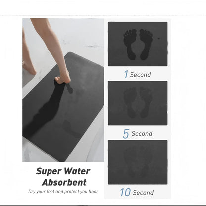 VIKAMA Diatom Mud Bath Mat – Quick-Dry Super Absorbent Bathroom & Door Mat | Modern Design