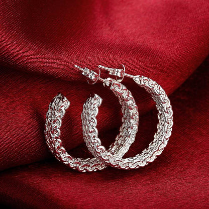925 Sterling Silver Charm Stud Earrings – Trendy All-Match Party Jewelry for Women