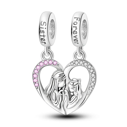 925 Sterling Silver Tree of Life & Peach Heart Charm Bead – Sweet Love DIY Jewelry