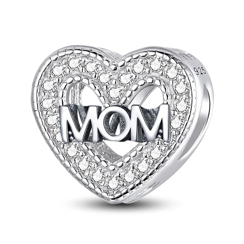 925 Sterling Silver Heart, Flower, Clover & Turtle Charm Bead – DIY Birthday Jewelry