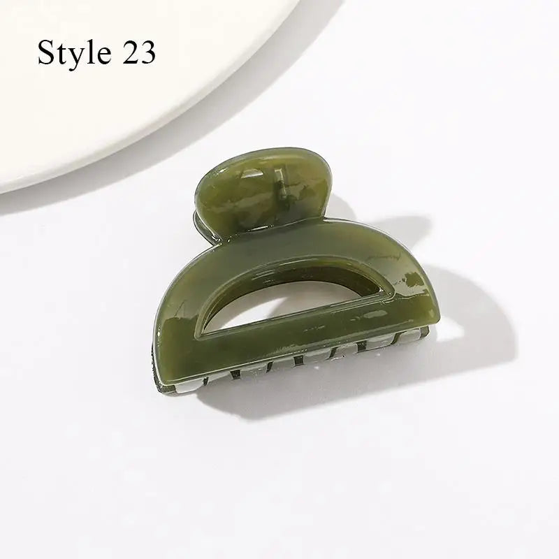 Mini Jelly Color Hair Claw Clip – Geometric Acrylic Shark Clip for Women & Girls