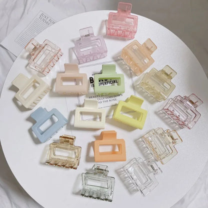 Small Square Acrylic Hair Claw Clip – Colorful Elegant Barrette for Women & Girls