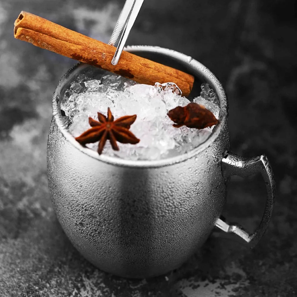 Drinkware Stainless Steel Moscow Mule Mug Fall-resistant Durable Beer Cup with Handle Cocktail Wine Cup Pub