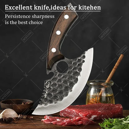 Handmade Forged Kitchen Knife Set – Multifunctional Chef Knives with Bottle Opener