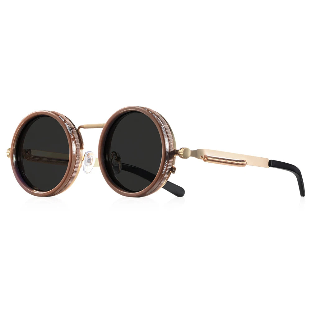 CRIXALIS ND9 Polarized Round Sunglasses – Adjustable Dimming UV400 Alloy Frame