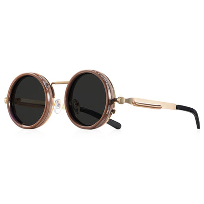 CRIXALIS ND9 Polarized Round Sunglasses – Adjustable Dimming UV400 Alloy Frame