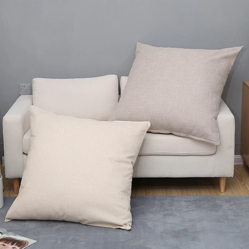 Large Soft Sofa & Bed Backrest Cushion Cover 80CM – Solid Color Washable Huge Pillow Case Protector