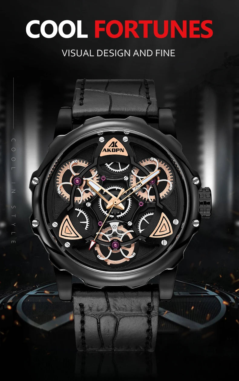 A high-end men's watch with cool retro and trendy style quartz watch