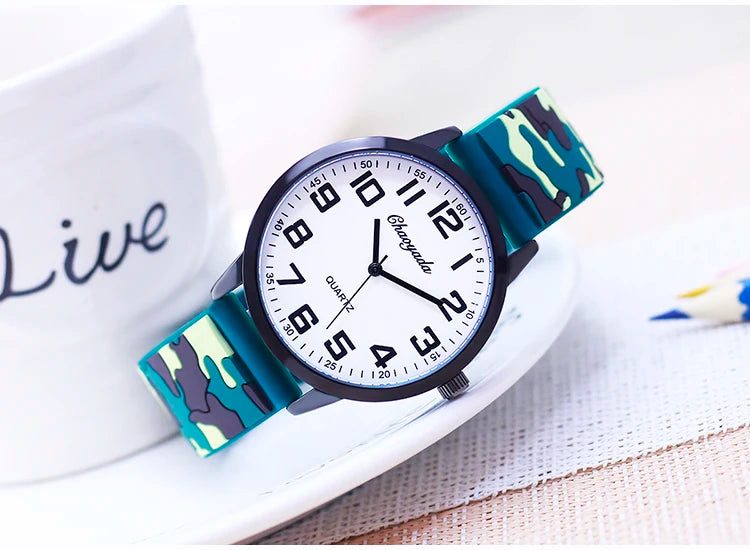 man high school students fashion personality super cool military camouflage watches men's boys big digital dial wrist watches - BeeTrendyShop.COM
