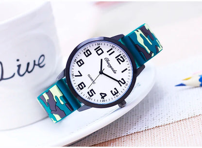 man high school students fashion personality super cool military camouflage watches men's boys big digital dial wrist watches - BeeTrendyShop.COM