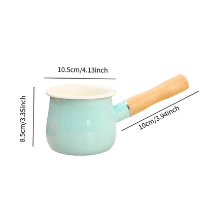 Enamel Milk Pot with Spout & Anti-Scald Handle – Non-Stick Induction & Gas Stove Soup Pot