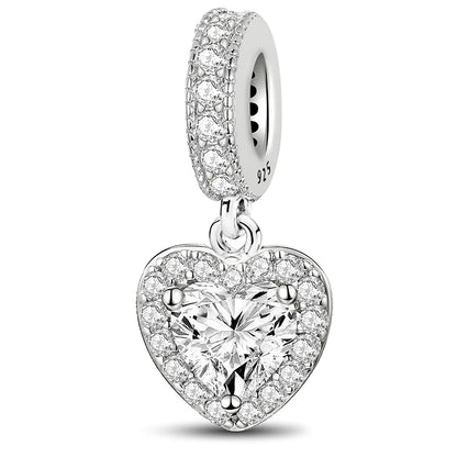 925 Sterling Silver Heart, Flower, Clover & Turtle Charm Bead – DIY Birthday Jewelry