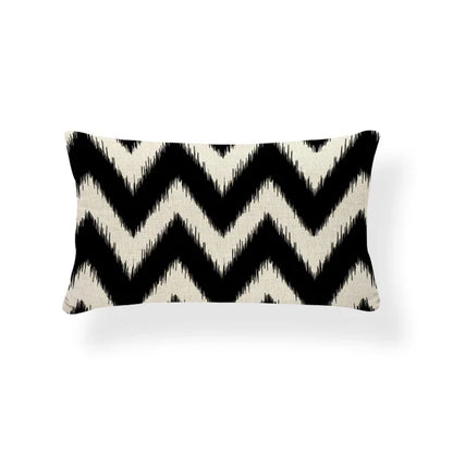 Nordic Geometric Zigzag Rectangle Cushion Cover – Cotton Linen Throw Pillow Cover 30x50CM