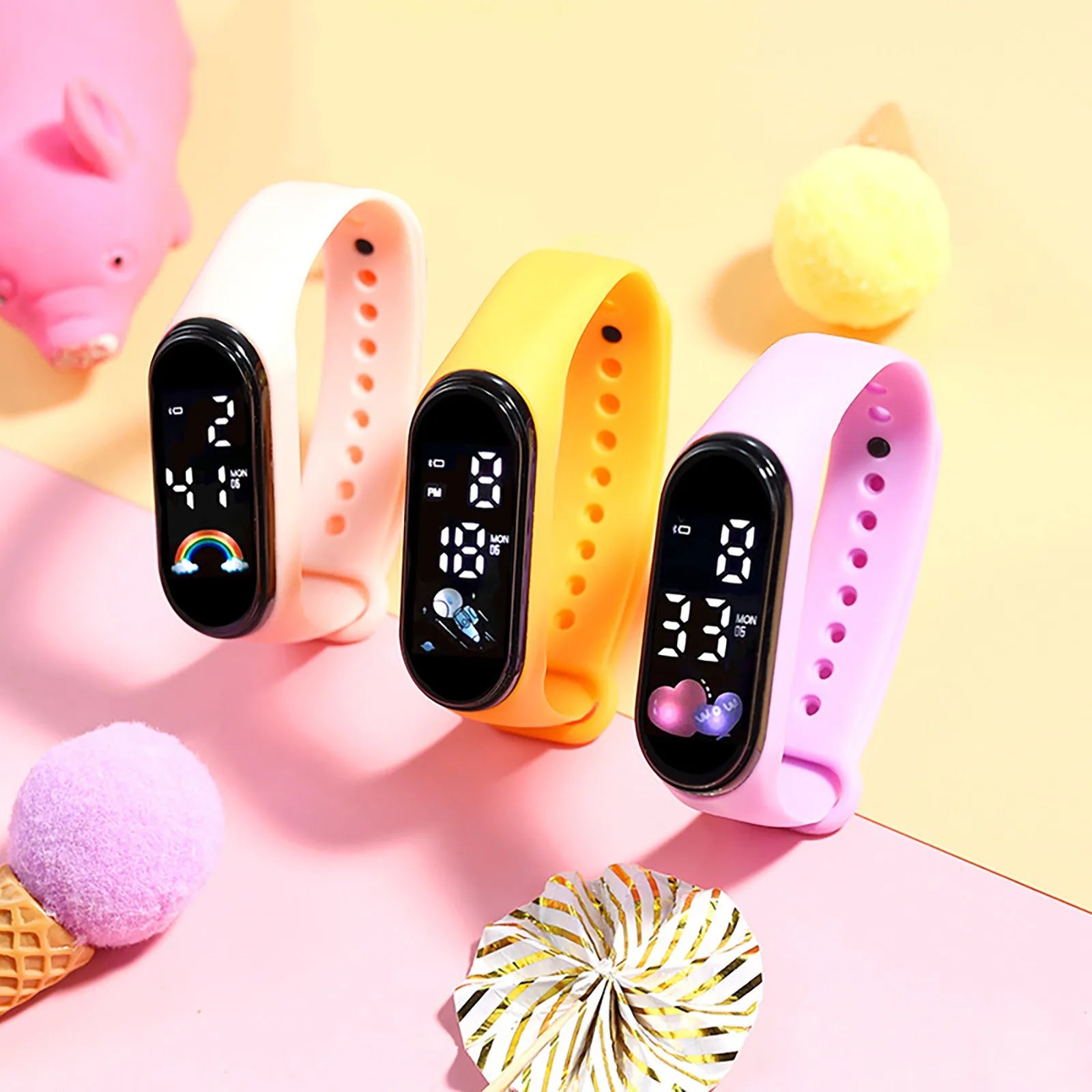 Kawaii Smart Watch For Kids Fashion Outdoor Waterproof Sports Kids' Watches Boy Girls Digital Watches Silicone montre enfant - BeeTrendyShop.COM