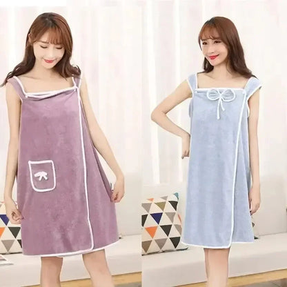 Womens Bath Towels Girls Wearable 140*85Cm Fast Drying Bathing Beach Spa Bathrobes Wash Clothing, Shower Bath And Gym Towel - BeeTrendyShop.COM