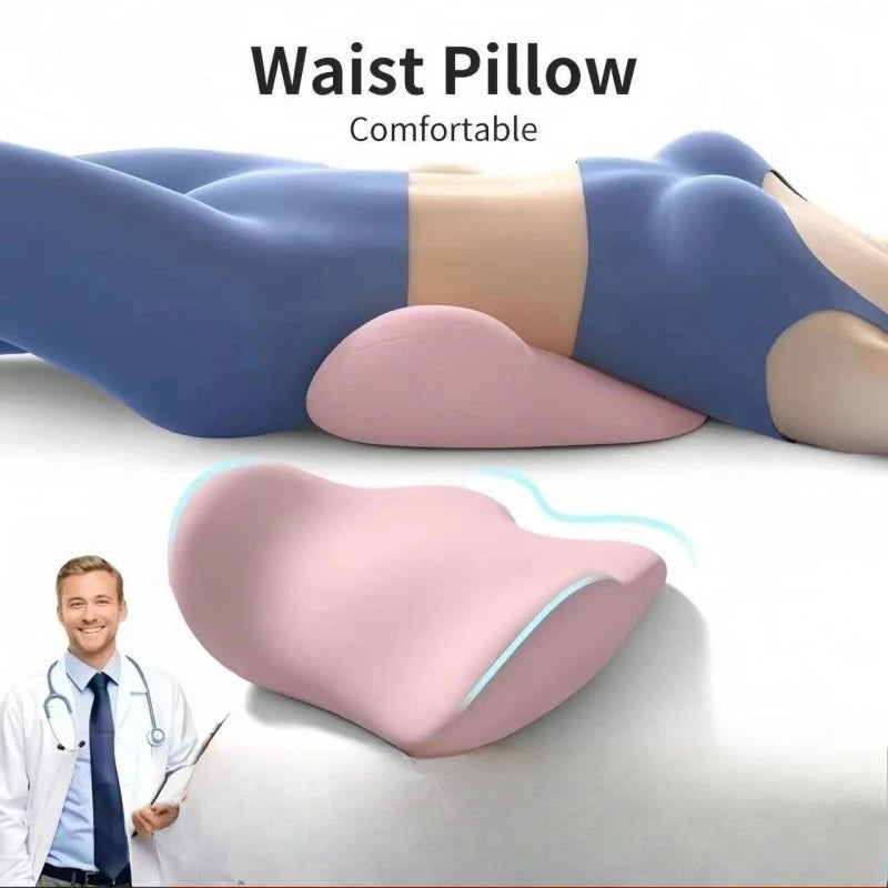 Ergonomic Sleeping Lumbar Support Pillow – PE Foam Back Cushion for Bed & Flat Lying | 5 Colors