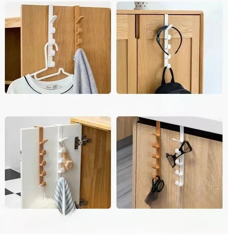 1pcs Plastic Hook Cabinet Door Hanging Rack Gadgets Holders Desk Shelves Kitchen Utensils Storage Organizer Bathroom Accessories