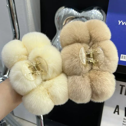 Furry Korean Hair Claw Clip – Fashion Barrette for Women