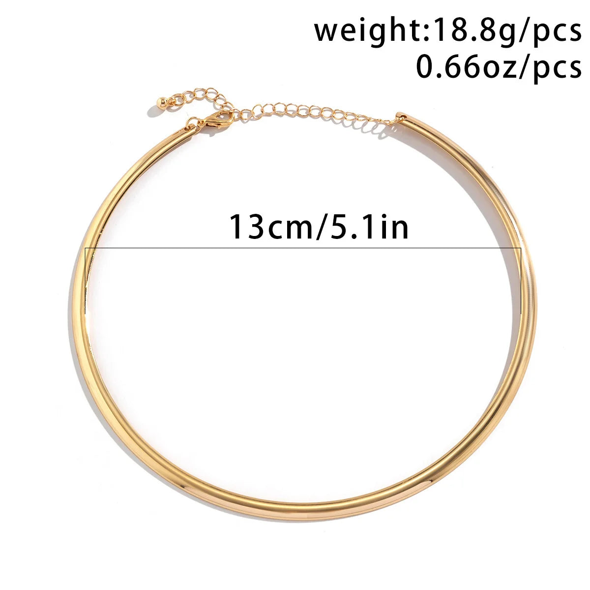 Elegant Simple Chunky Circle Torques Necklace for Women Trendy Choker Collar 2023 Fashion Jewelry on the Neck Accessories Female