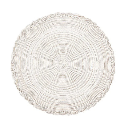 Round Braided Placemats 38cm – Woven Washable Non-Slip Table Mats for Dining | Set of 4