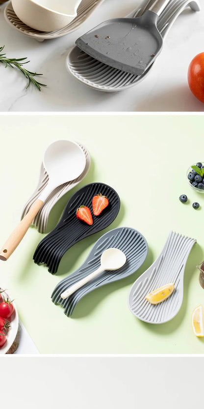 Silicone Insulated Spoon Holder & Placemat – Heat Resistant Cutlery Shelving Kitchen Tool