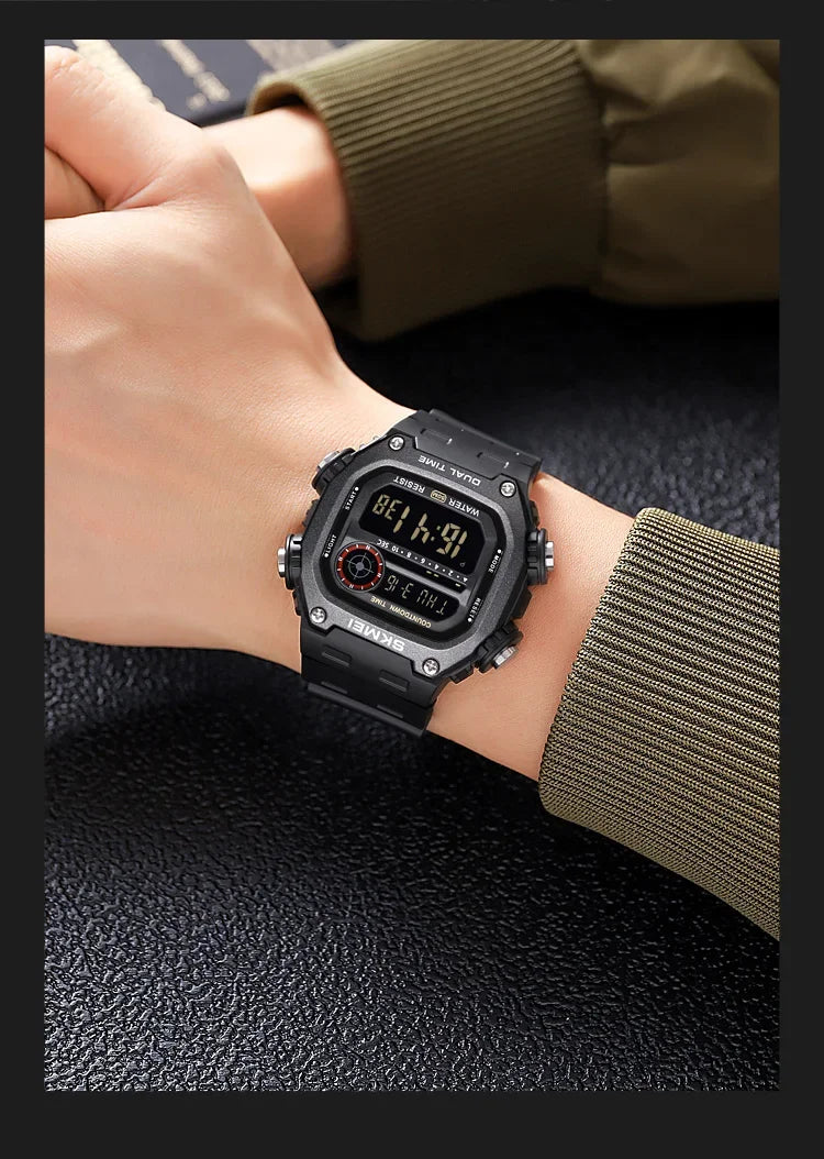 SKMEI 2126 Digital Countdown Sports Watches for Men LED Display Waterproof Stopwatch Mens Wristwatch Alarm Clock montre homme - BeeTrendyShop.COM