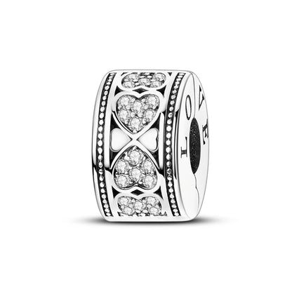 925 Sterling Silver Tree of Life & Peach Heart Charm Bead – Sweet Love DIY Jewelry