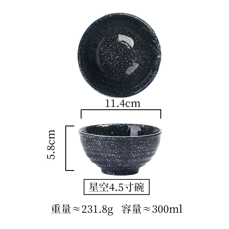 4.5inch Japanese Ceramic Rice Bowl Porcelain Dishes Pretty Restaurant Table Top items Soup Noodles Sauce Bowls Dinnerware