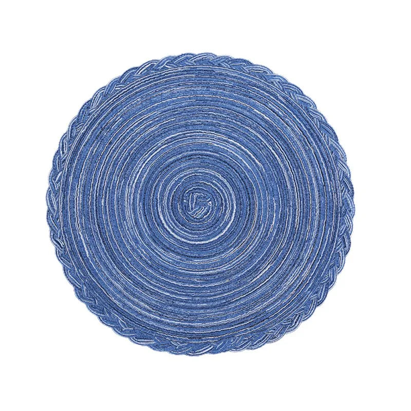 Round Braided Placemats 38cm – Woven Washable Non-Slip Table Mats for Dining | Set of 4