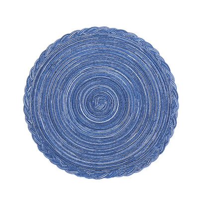 Round Braided Placemats 38cm – Woven Washable Non-Slip Table Mats for Dining | Set of 4