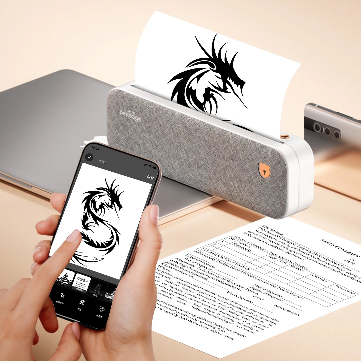 A4 Printer Wireless, No Ink or Toner