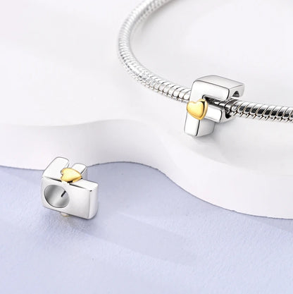 925 Sterling Silver A-Z Letter Charm Beads – Gold Alphabet DIY Birthday Jewelry
