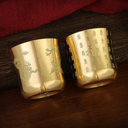 Brass Antique Tea Cup – Chinese Vintage Teacup for Home Office Bar Decor