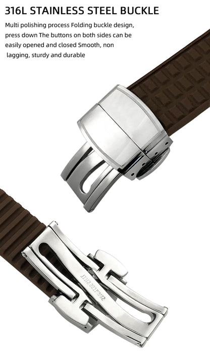 Natural Rubber Watch Strap for Patek Philippe Aquanaut 5067 5068 – 18mm 19mm Soft Silicone Women