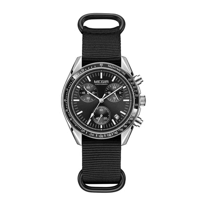 MEGIR Fashion Men Quartz Wristwatches Military Sport Watches Canvas Strap Waterproof Chronograph Clock Gift for Men Montre Homme - BeeTrendyShop.COM